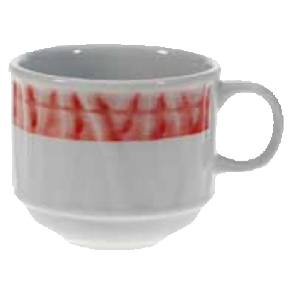Vertex China GV-1S-M 3-1/8 Inch Cup 8 Oz with Handle Stackable Porcelain White