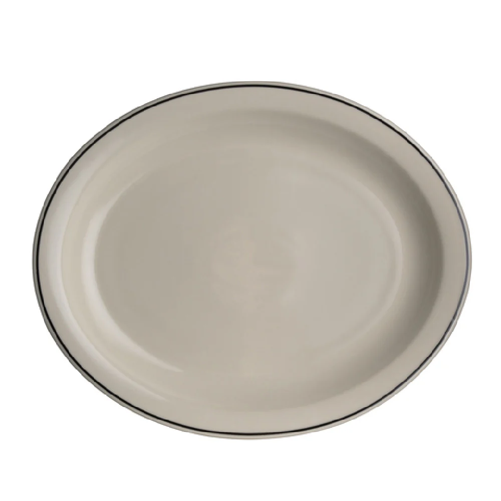 Steelite HL2611743 13.75 Inch Oval Platter with Narrow Rim China White