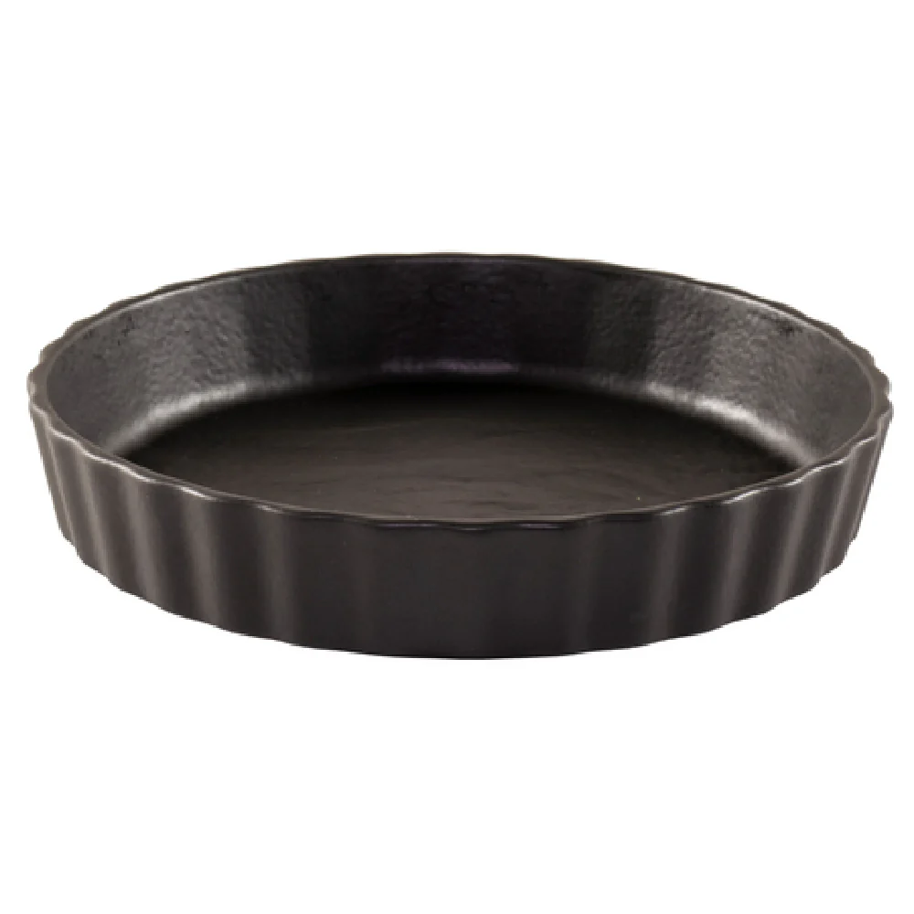 Vertex China OB-Q7 7-1/2 Inch Quiche Dish Scratch Resistant Porcelain Matte Black