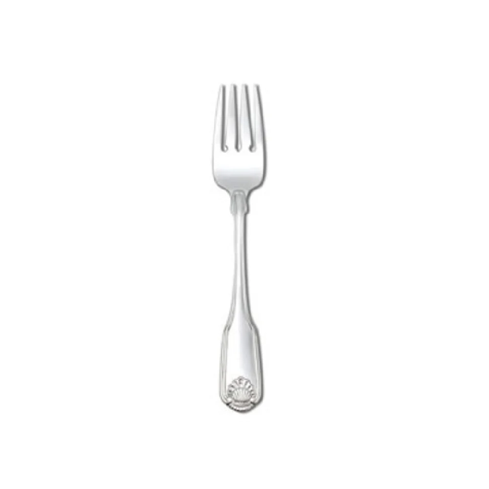 1880 Hospitality 1046FSLF 6-3/4 Inch Salad Pastry Fork Silver Plated Shell Motif