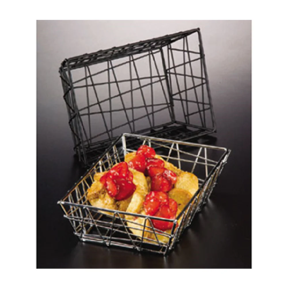 American Metalcraft BZZ59C 9 Inch Rectangle Chrome Finish Wire Basket