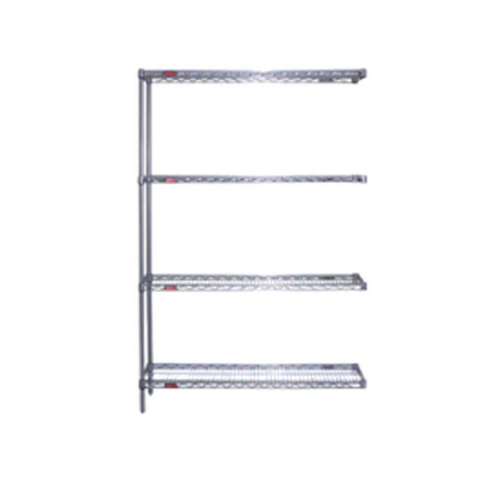 Eagle A4-74-2448V 48 Inch Add-On Shelving Unit 4-Tier Epoxy Coated Gray Wire