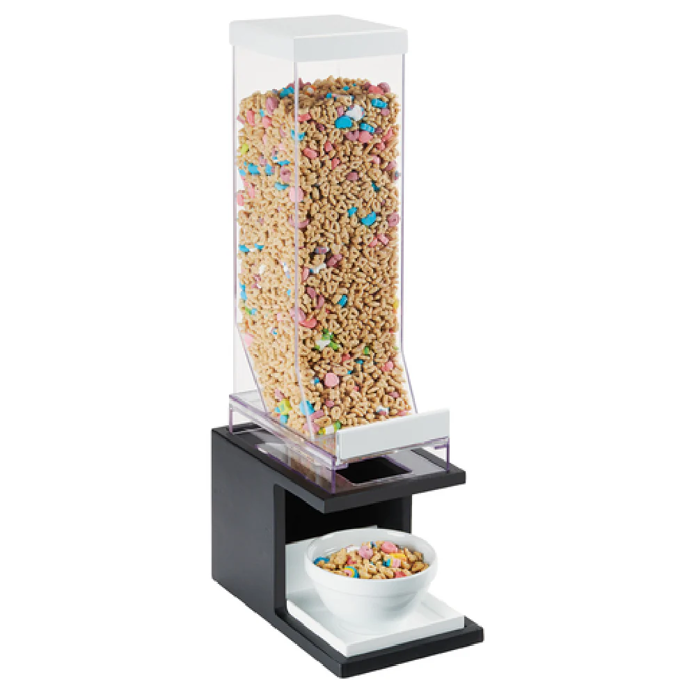Cal Mil 22067-1-13 6-1/2 Inch Countertop Cereal Dispenser Steel Black with Pull and Serve Cal Mil 22067-1-13 6-1/2 Inch Countertop Cereal Dispenser Steel Black with Pull and Serve