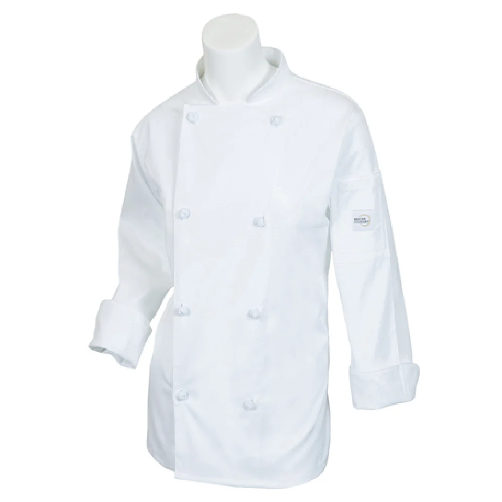 Mercer Culinary M61040WH2X 2XL Women's Chef Jacket with Cloth Knot Buttons White Mercer Culinary M61040WH2X 2XL Women's Chef Jacket with Cloth Knot Buttons White
