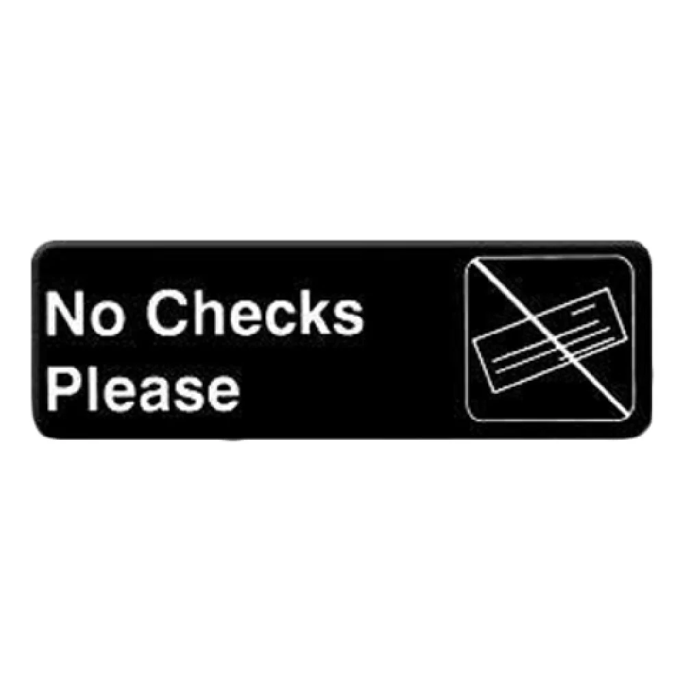Thunder Group PLIS9317BK 9 Inch Information Symbol Sign No Checks Please