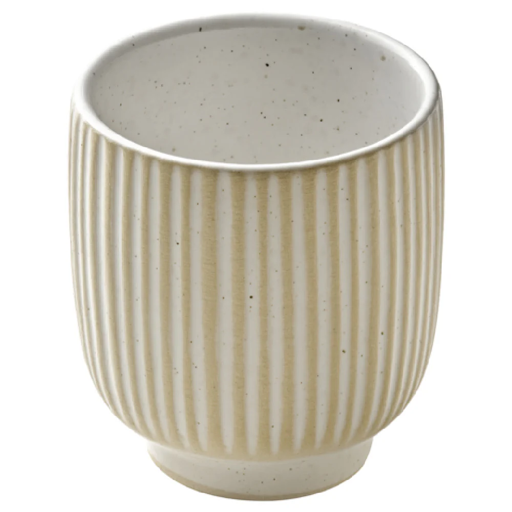 BauscherHepp P015451-000582 3.4 Oz Cup Relief Stoneware White - Dishwasher Microwave Oven Safe