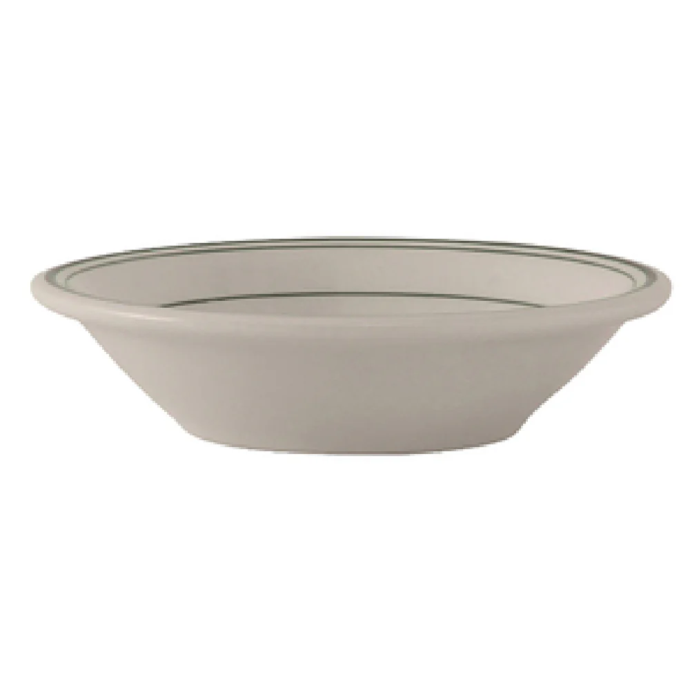 Tuxton TGB-011 4-3/4 Inch Diameter Fruit Dish 4-1/2 Oz. Ceramic Lead-Free with Green Band Tuxton TGB-011 4-3/4 Inch Diameter Fruit Dish 4-1/2 Oz. Ceramic Lead-Free with Green Band
