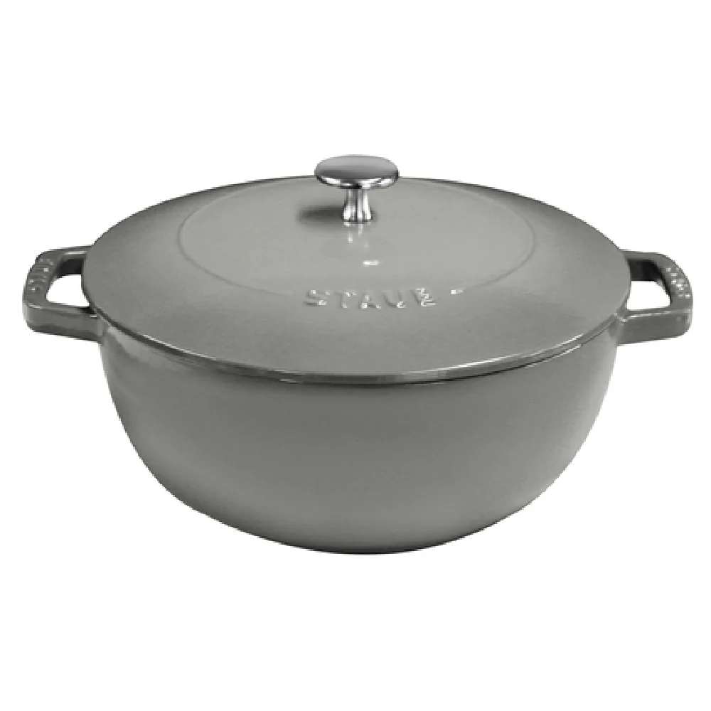 Zwilling 11732418 3.75 Qt Enameled Cast Iron Round Dutch Oven with Domed Lid Gray