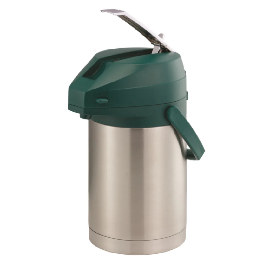 Service Ideas CTAL22GRN 2.2 Liter Airpot Lever Style Green Lid Stainless Steel Service Ideas CTAL22GRN 2.2 Liter Airpot Lever Style Green Lid Stainless Steel