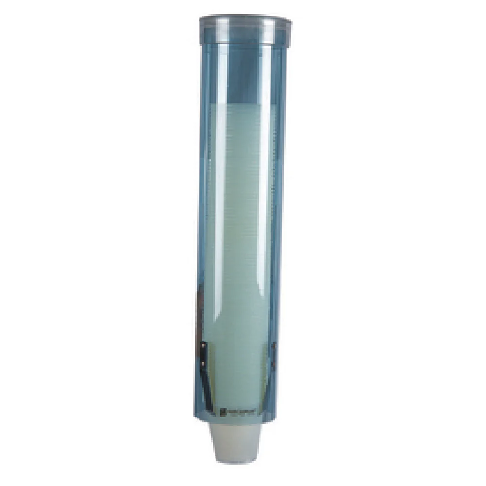 Carlisle C3165TBL 16 Inch Water Cup Dispenser Wall Mount Pull Type Plastic Arctic Blue