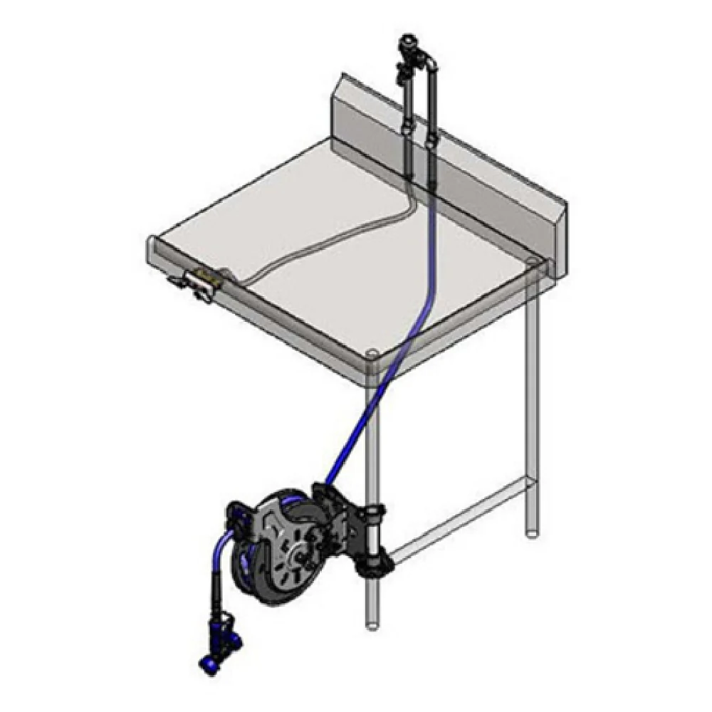 T&S Brass B-7132-U02TS3 Hose Reel Assembly Table-mount Open Stainless Steel Hose Reel With 3/8 T&S Brass B-7132-U02TS3 Hose Reel Assembly Table-mount Open Stainless Steel Hose Reel With 3/8