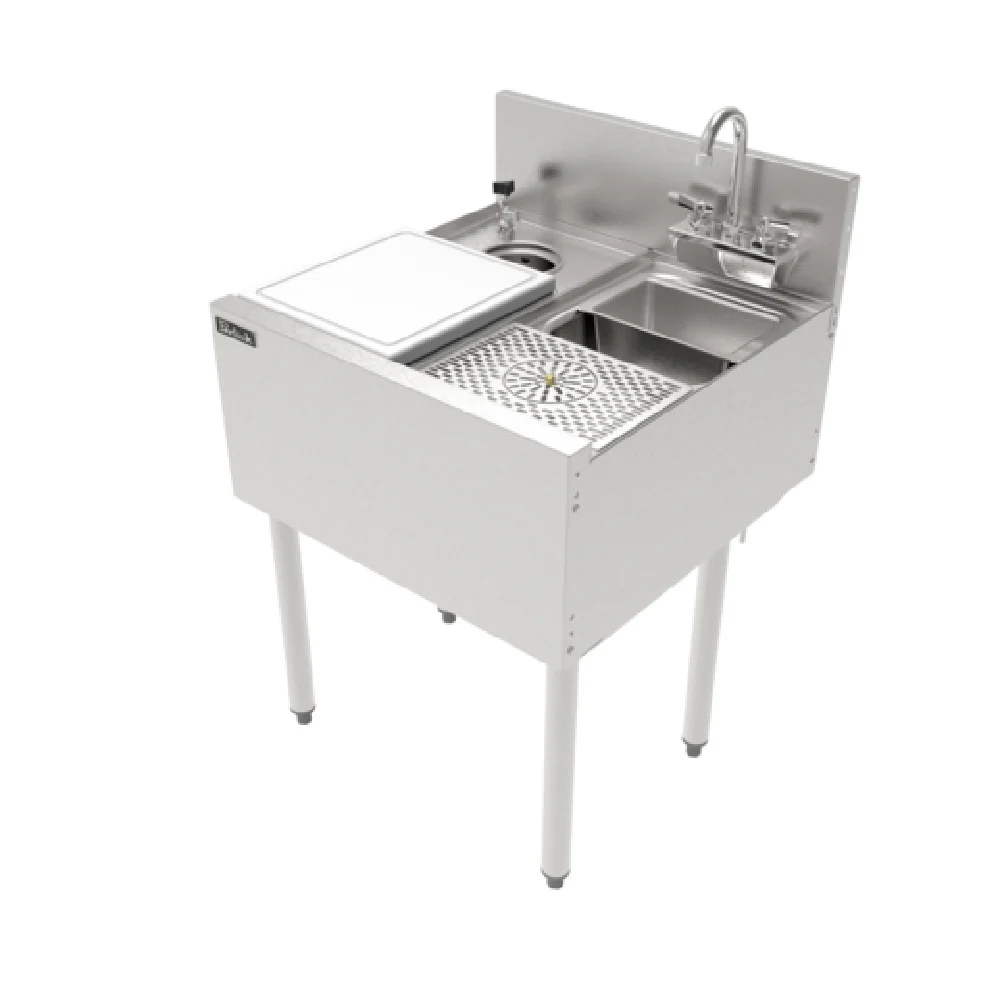 Perlick TSF24PS-SBRT 24 Inch Underbar Prep Sink with Sink Bowl Cutting Board and Glass Rinser Perlick TSF24PS-SBRT 24 Inch Underbar Prep Sink with Sink Bowl Cutting Board and Glass Rinser