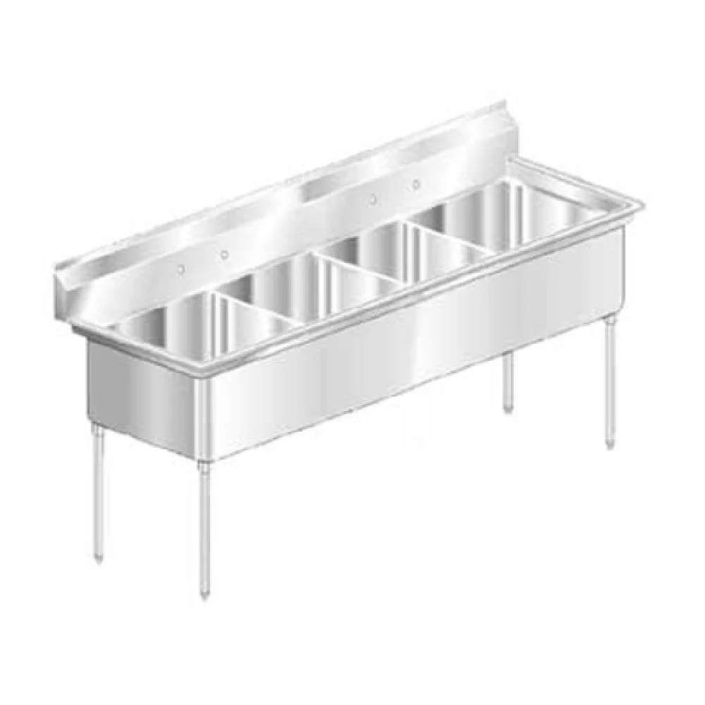AERO Manufacturing MF4-3018 77 Inch Economy Sink Four Compartment to NSF AERO Manufacturing MF4-3018 77 Inch Economy Sink Four Compartment to NSF
