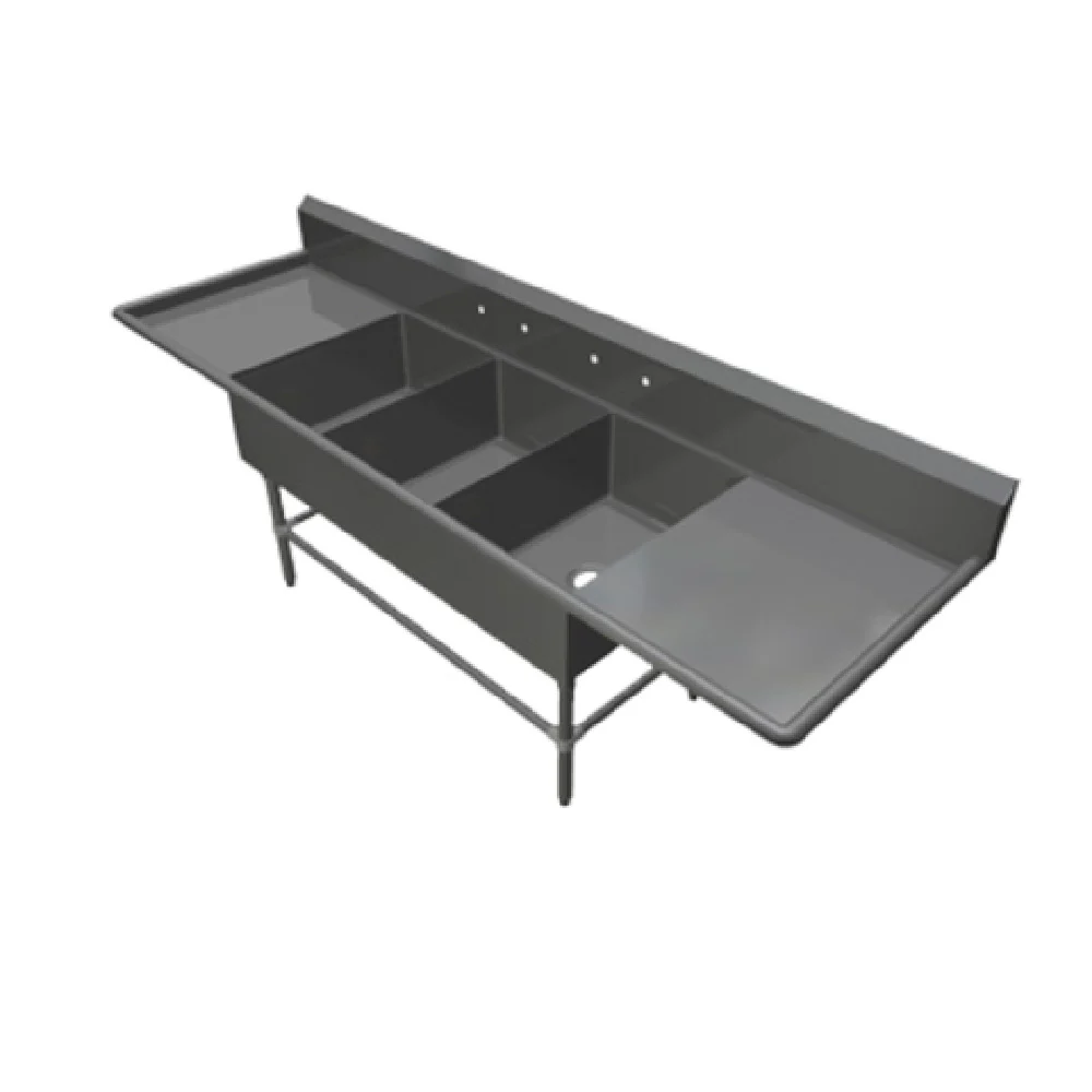 John Boos 43PB24-2D30 135-1/4 Inch Pro-Bowl Sink 14 Gauge Stainless Steel
