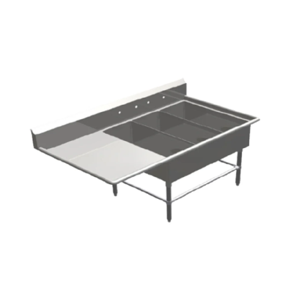 John Boos 43PB14314-1D30L 76 Inch Pro-Bowl Platter Sink Stainless Steel with Left Drainboard John Boos 43PB14314-1D30L 76 Inch Pro-Bowl Platter Sink Stainless Steel with Left Drainboard