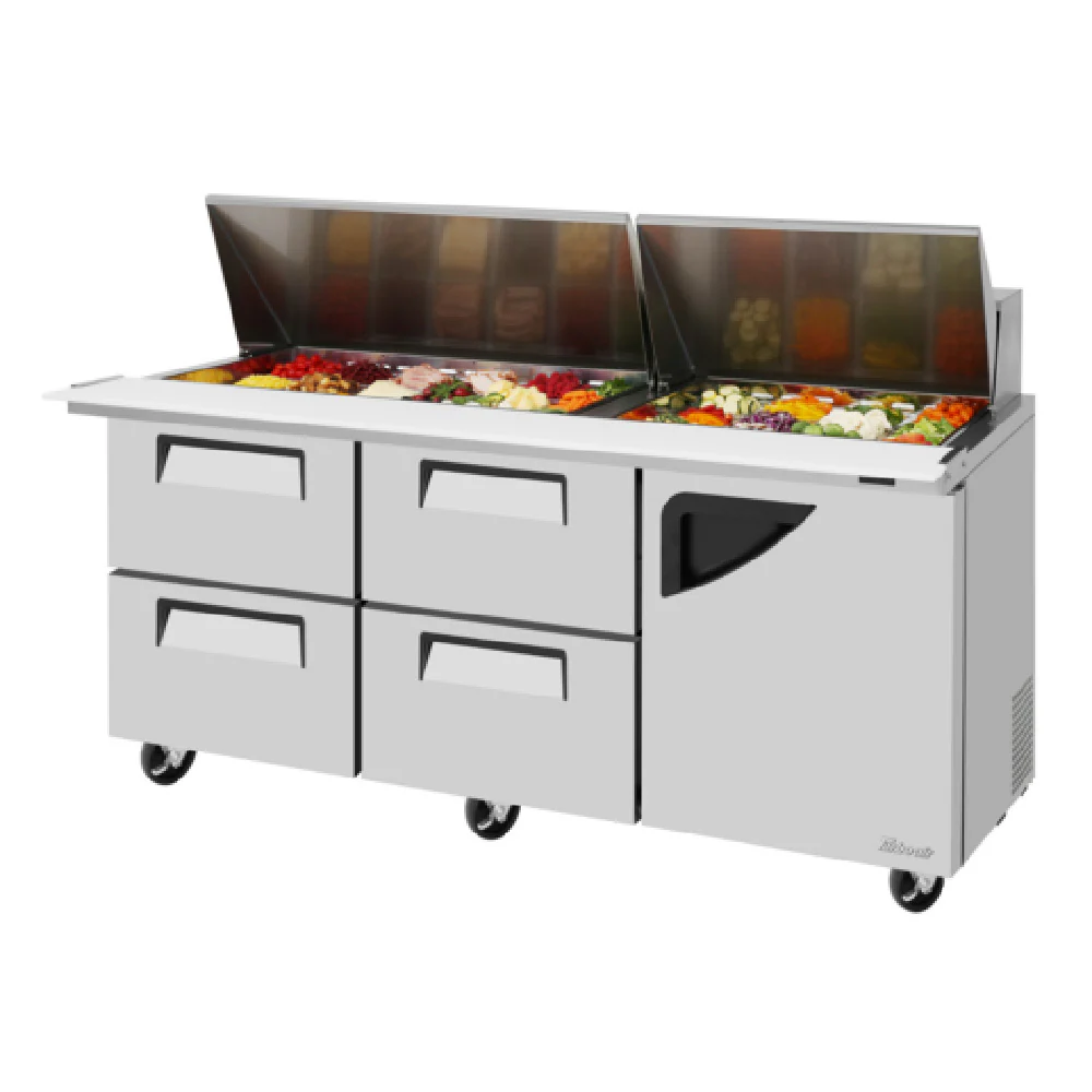 Turbo Air TST-72SD-30-D4R-N 72 Inch Super Deluxe Sandwich Salad Unit 23 cu ft