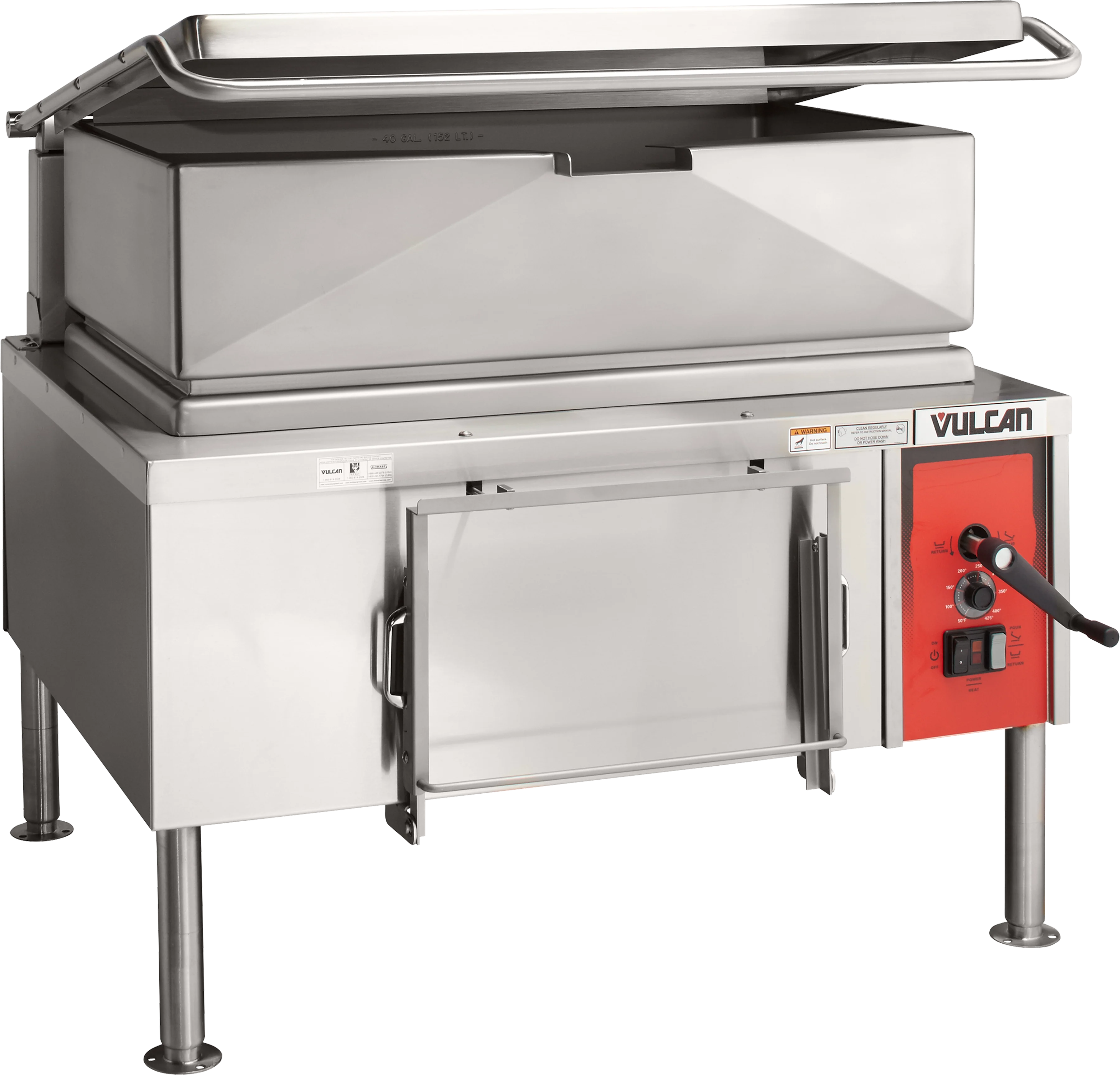 Vulcan VE40_208/60/1 46 Inch Manual Tilt Electric Braising Pan with 40 Gallon Capacity Vulcan VE40_208/60/1 46 Inch Manual Tilt Electric Braising Pan with 40 Gallon Capacity