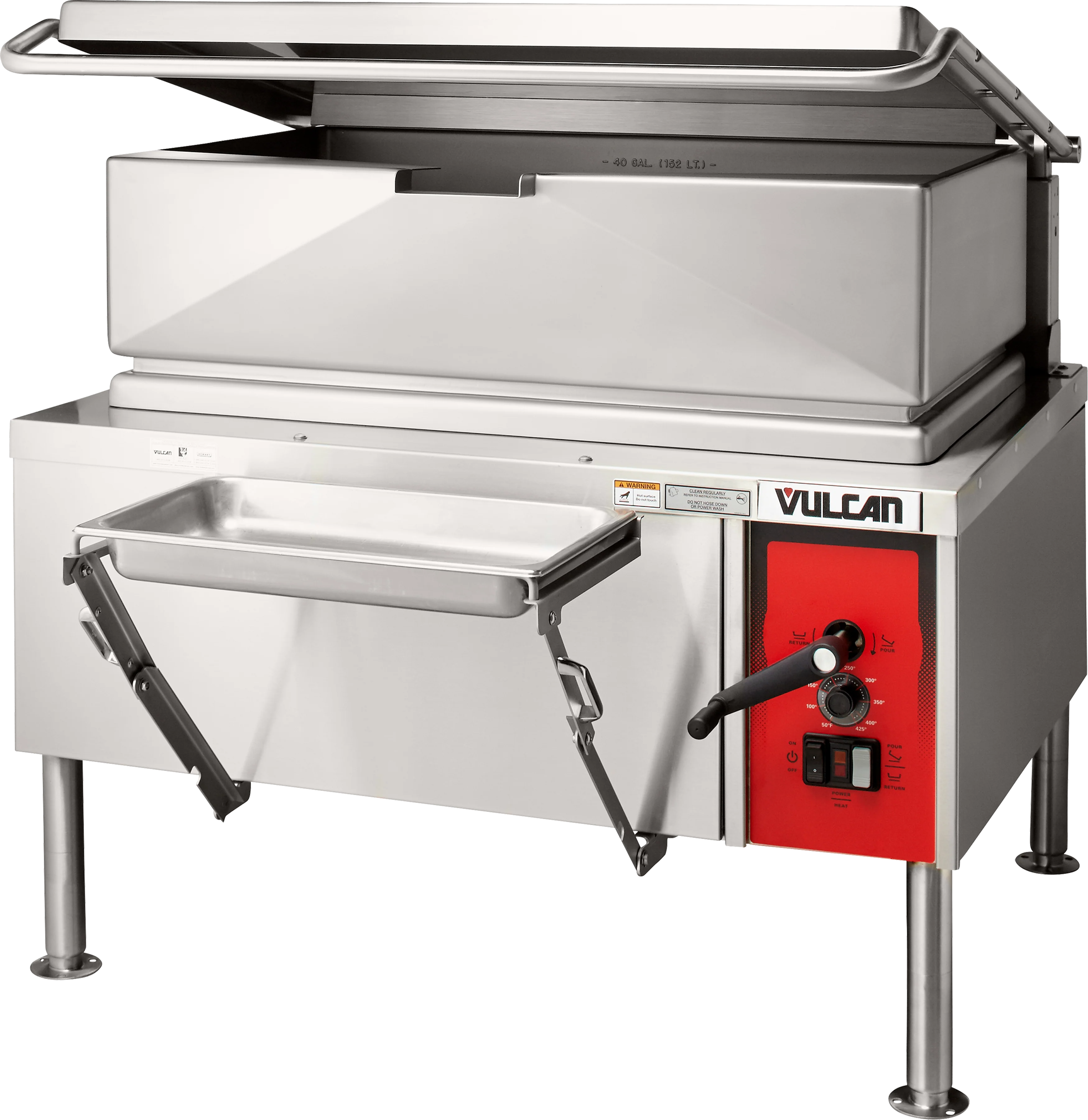 Vulcan VE40_208/60/1 46 Inch Manual Tilt Electric Braising Pan with 40 Gallon Capacity Vulcan VE40_208/60/1 46 Inch Manual Tilt Electric Braising Pan with 40 Gallon Capacity