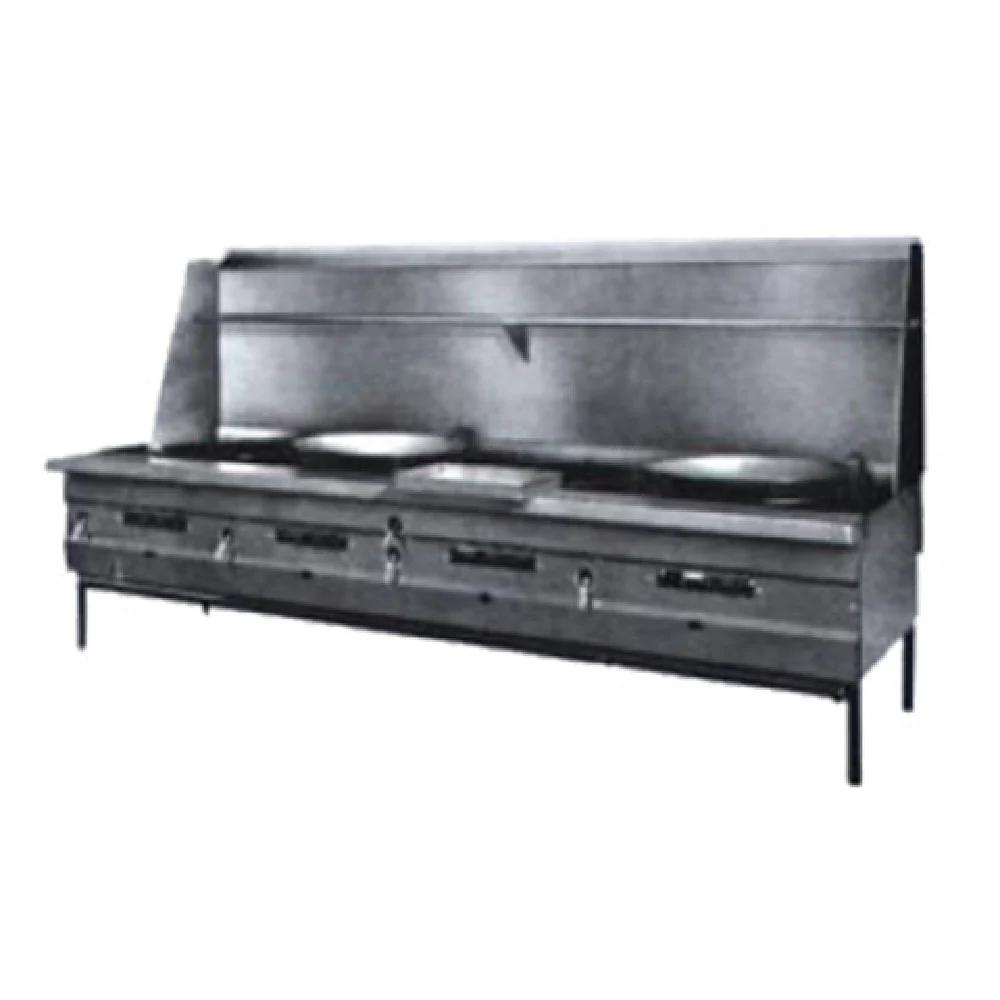 Jade Range JCR-6_NAT 120 Inch Gas Range Wok Stainless Steel 6 Burner - Titan Heavy Duty