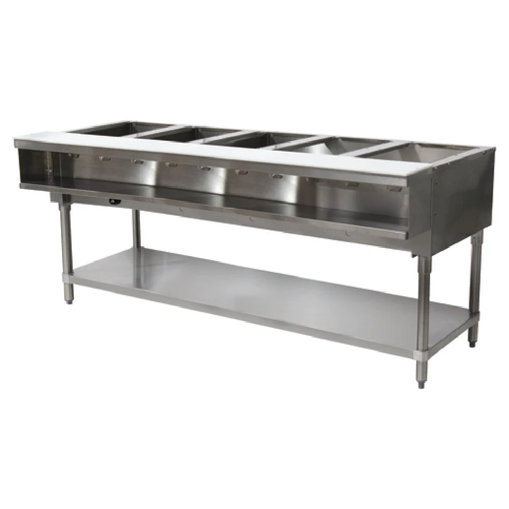 Advance Tabco WB-5G-NAT 78 Inch Gas Water Bath Hot Food Table with 5 Wells