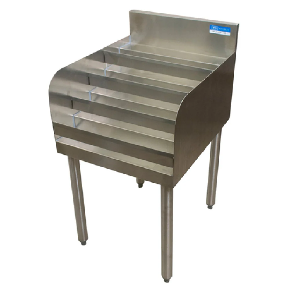 BK Resources UB4-21-LD12 12 Inch Underbar Liquor Bottle Display Unit 4 Tiers Stainless Steel with Guard Rail BK Resources UB4-21-LD12 12 Inch Underbar Liquor Bottle Display Unit 4 Tiers Stainless Steel with Guard Rail