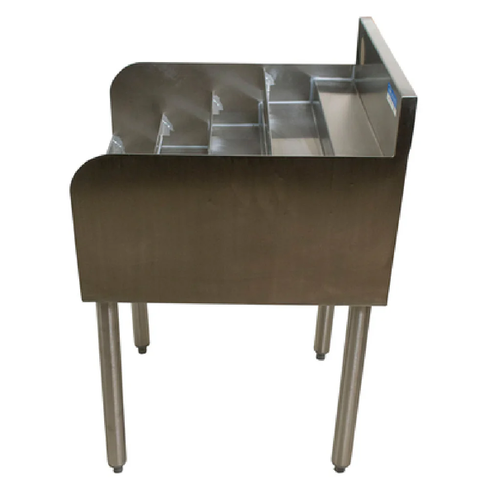 BK Resources UB4-21-LD12 12 Inch Underbar Liquor Bottle Display Unit 4 Tiers Stainless Steel with Guard Rail BK Resources UB4-21-LD12 12 Inch Underbar Liquor Bottle Display Unit 4 Tiers Stainless Steel with Guard Rail