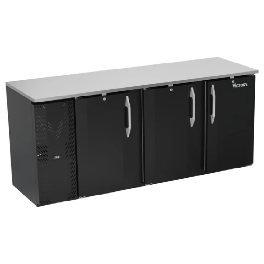 Victory VBBN78HC-F-B Back Bar Refrigerator Food Rated Three-section Victory VBBN78HC-F-B Back Bar Refrigerator Food Rated Three-section