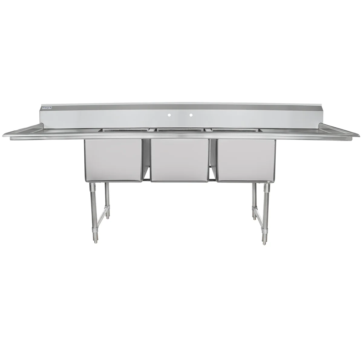Empura Stainless EHD31824LR24 106 Inch Sink Heavy Duty 16 Gauge 3 Bowl with Drainboards Empura Stainless EHD31824LR24 106 Inch Sink Heavy Duty 16 Gauge 3 Bowl with Drainboards