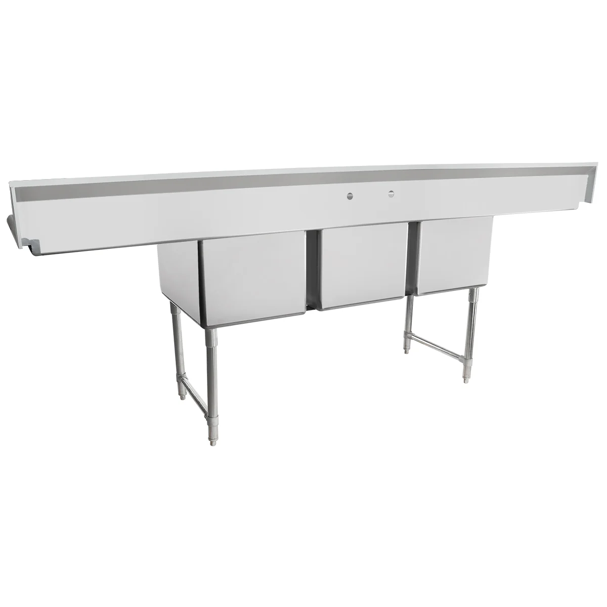 Empura Stainless EHD31824LR24 106 Inch Sink Heavy Duty 16 Gauge 3 Bowl with Drainboards Empura Stainless EHD31824LR24 106 Inch Sink Heavy Duty 16 Gauge 3 Bowl with Drainboards