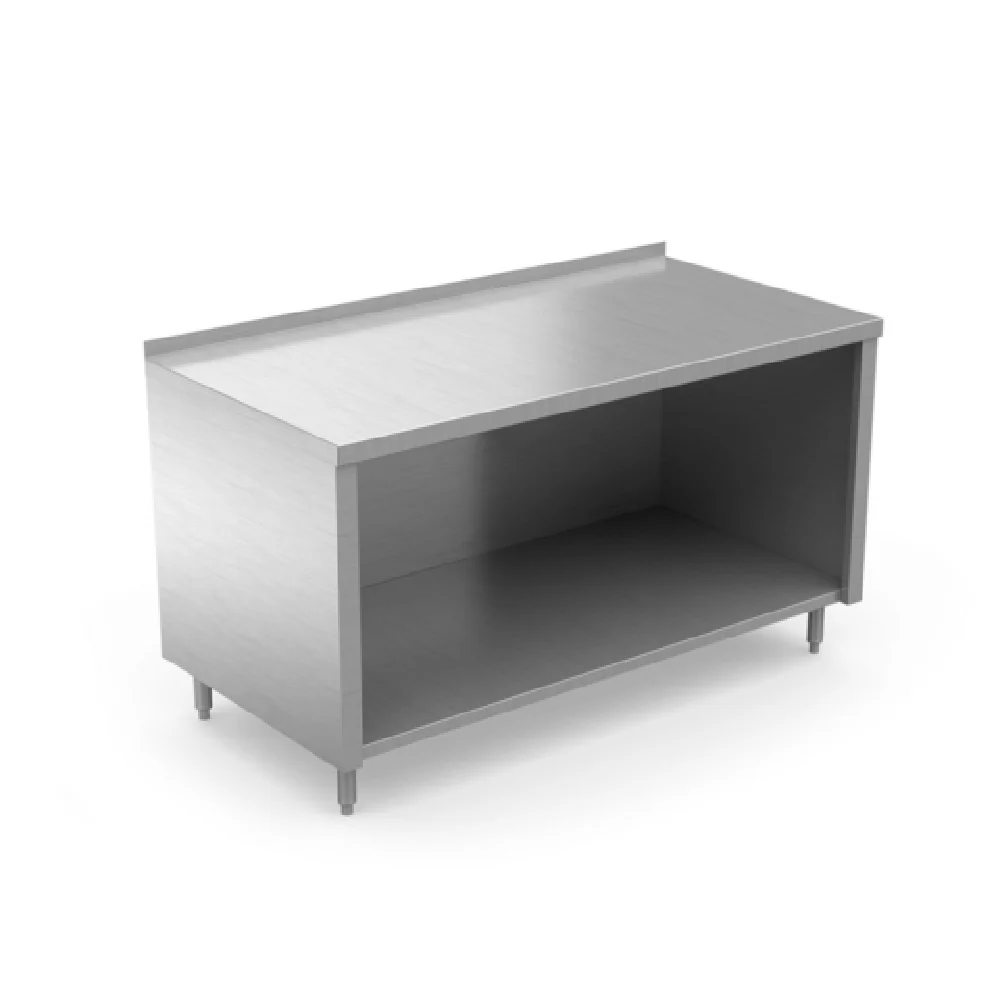 Winholt STCT-B1.5-3648 48 Inch Work Table Cabinet Base Open Front Stainless Steel with Backsplash
