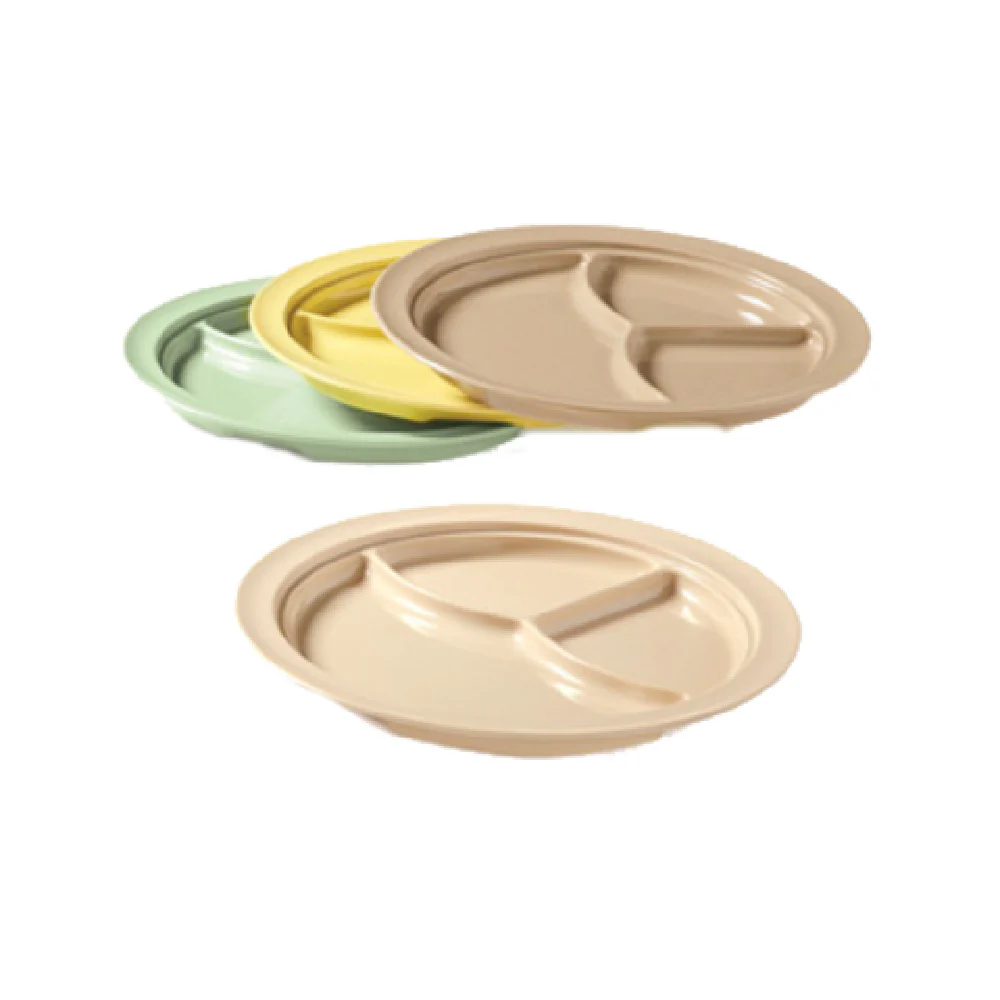 GET Enterprises CP-531-T 10 Inch Tan Plate Melamine 3 Compartment Durable GET Enterprises CP-531-T 10 Inch Tan Plate Melamine 3 Compartment Durable