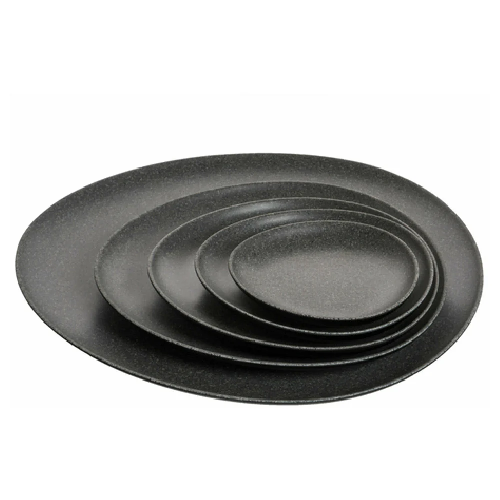 GET Enterprises RIV221 6-1/8 Inch Triangular Plate Melamine Stone Grey and Black GET Enterprises RIV221 6-1/8 Inch Triangular Plate Melamine Stone Grey and Black