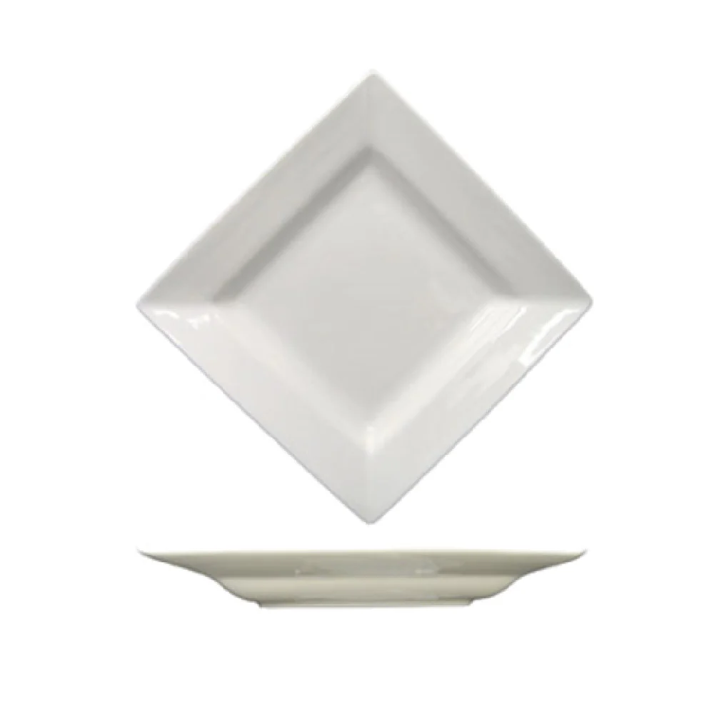International Tableware EL-210 9-7/8 Inch Square Platter Deep Rolled Edge Porcelain International Tableware EL-210 9-7/8 Inch Square Platter Deep Rolled Edge Porcelain