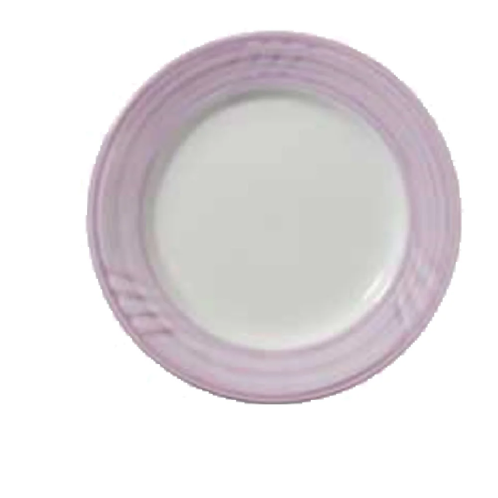 Vertex China SAU-22-P 8 Inch Diameter Round Plate Plum Glaze Sculpted Lines Vertex China SAU-22-P 8 Inch Diameter Round Plate Plum Glaze Sculpted Lines