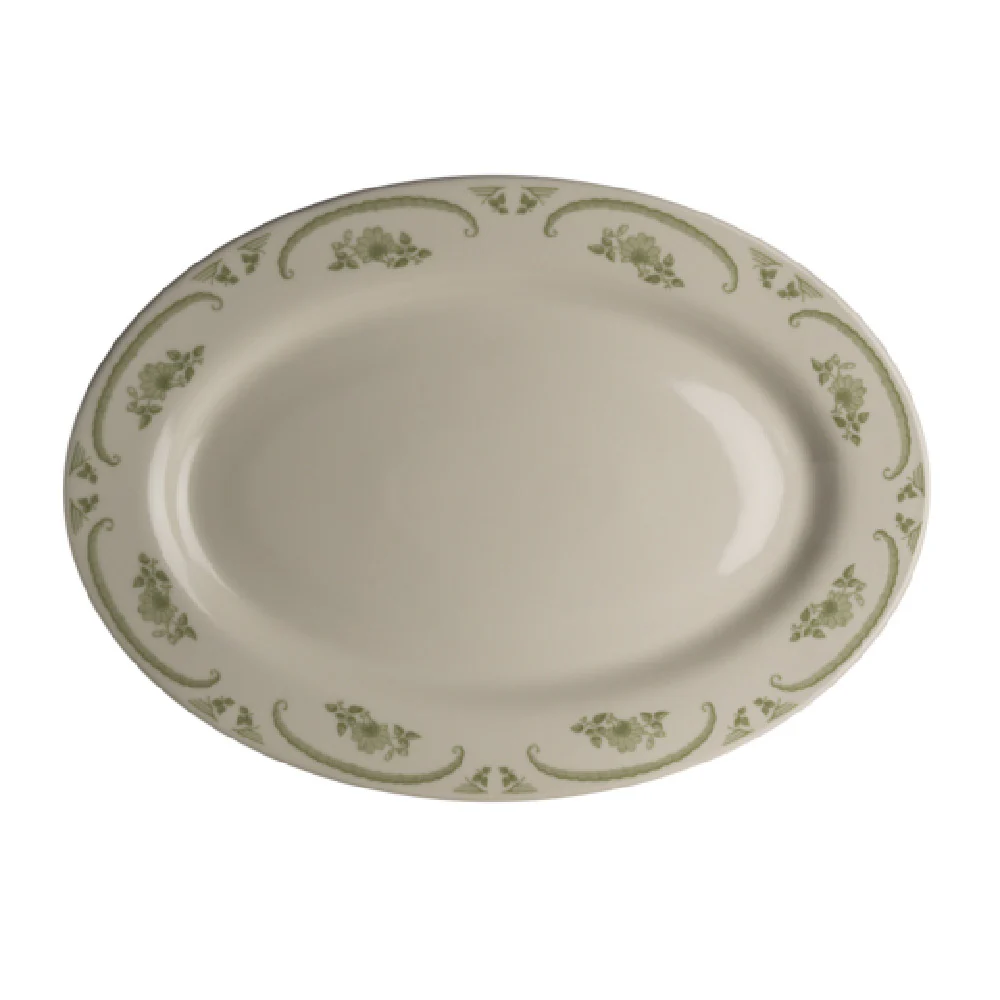 Steelite HL1549885 10-1/2 Inch Platter Oval Homer American Rose Moss Steelite HL1549885 10-1/2 Inch Platter Oval Homer American Rose Moss