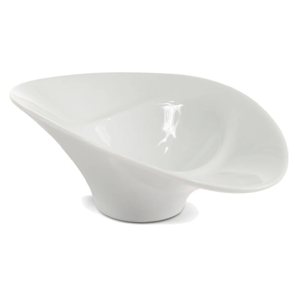 JB Prince R809 7-1/4 Inch Oval Bowl Porcelain White Elongated Rim Serving