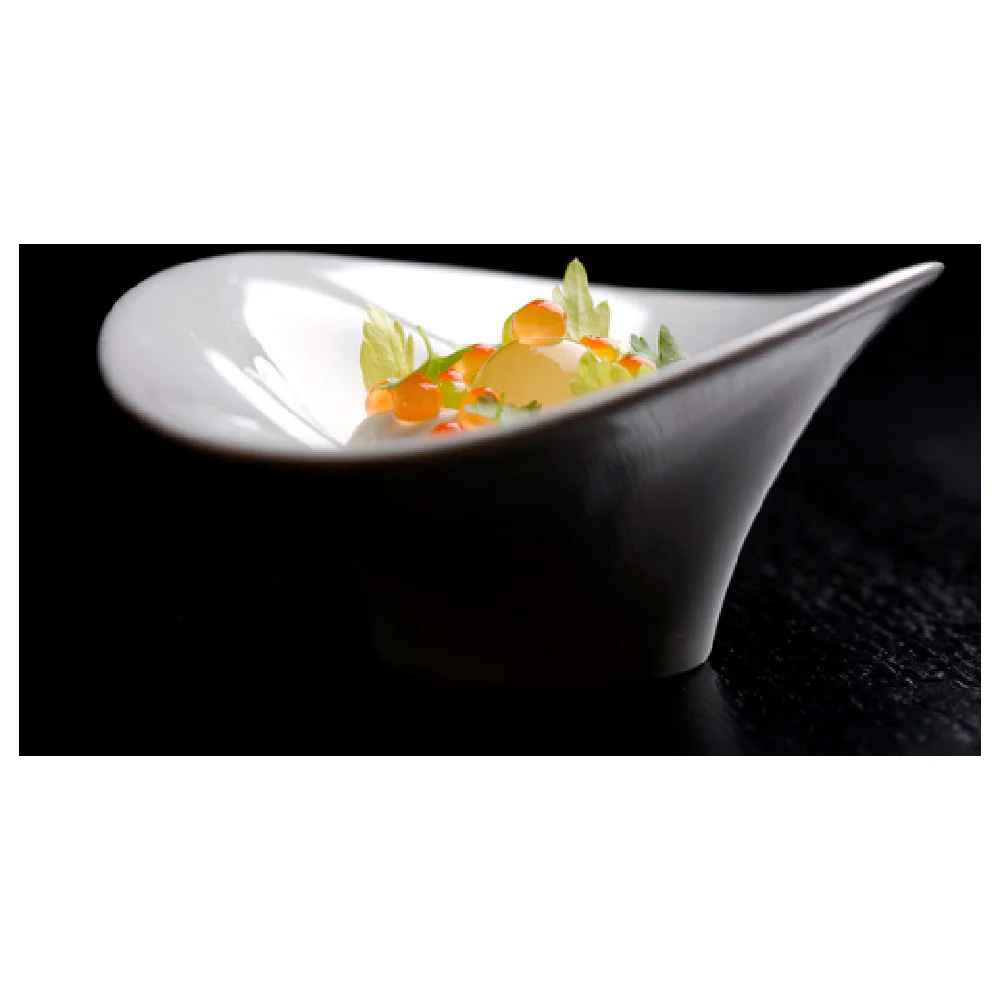JB Prince R809 7-1/4 Inch Oval Bowl Porcelain White Elongated Rim Serving JB Prince R809 7-1/4 Inch Oval Bowl Porcelain White Elongated Rim Serving