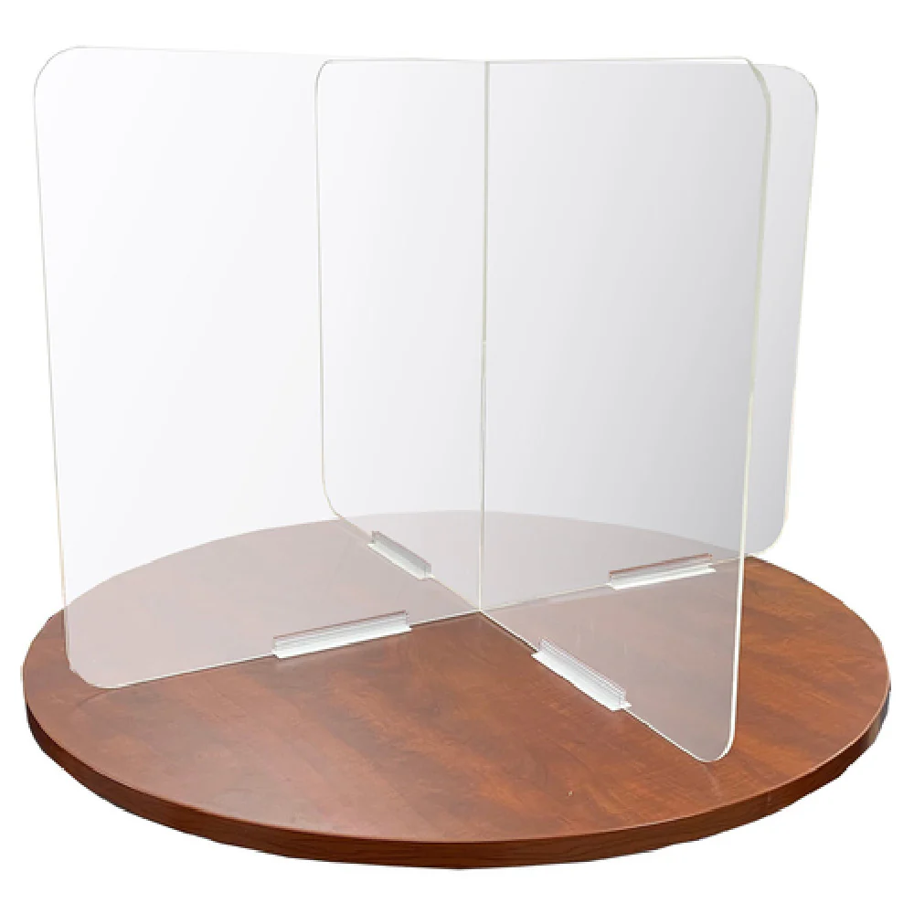 Aarco XSS3036 36 Inch Table Top Protection Shield Clear Acrylic with Interlocking Panels