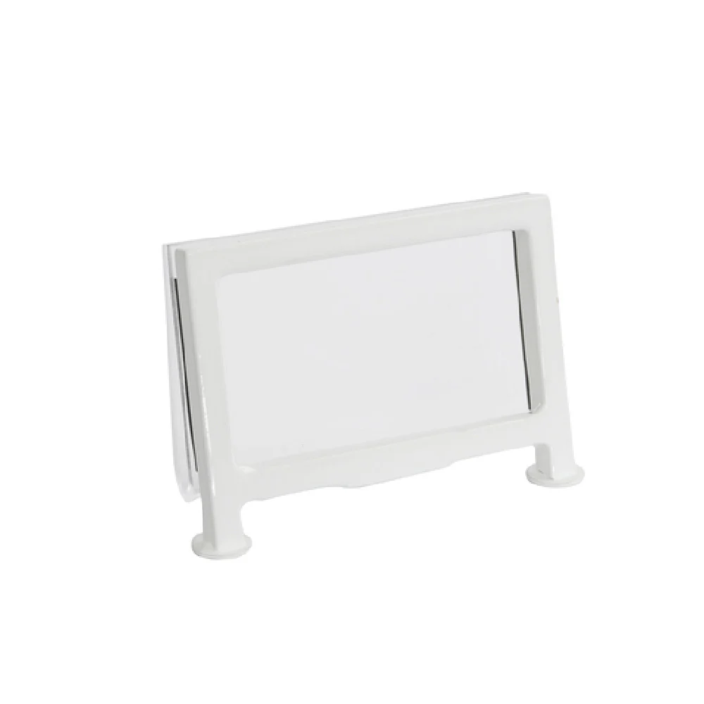 Cal Mil 1262-15 3-1/2 Inch Card Holder Clear Acrylic with Iron Frame White Finish Cal Mil 1262-15 3-1/2 Inch Card Holder Clear Acrylic with Iron Frame White Finish