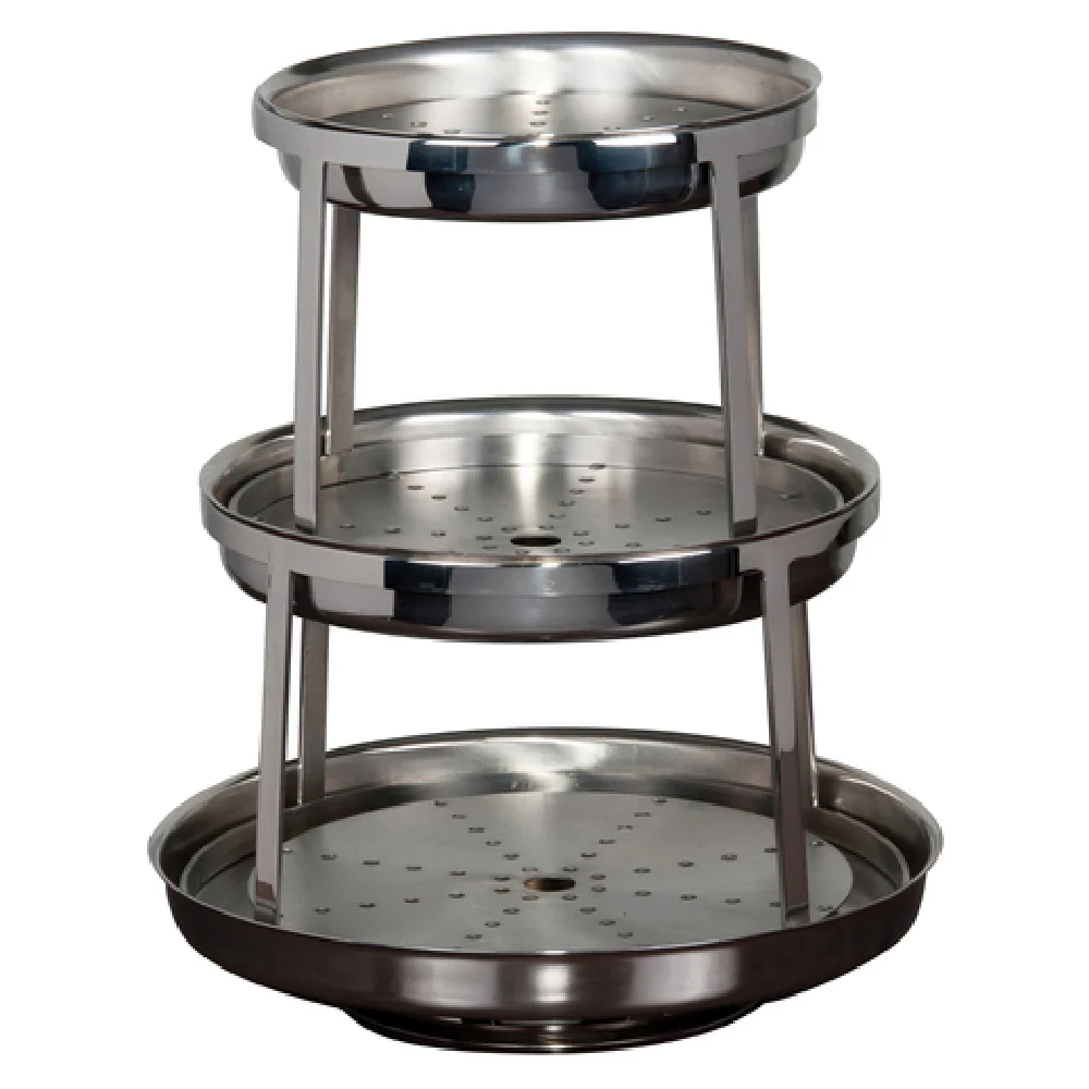 Steelite 5850JX03 8 Inch Diameter Seafood Stand Top-tier Metal with Drain Plate