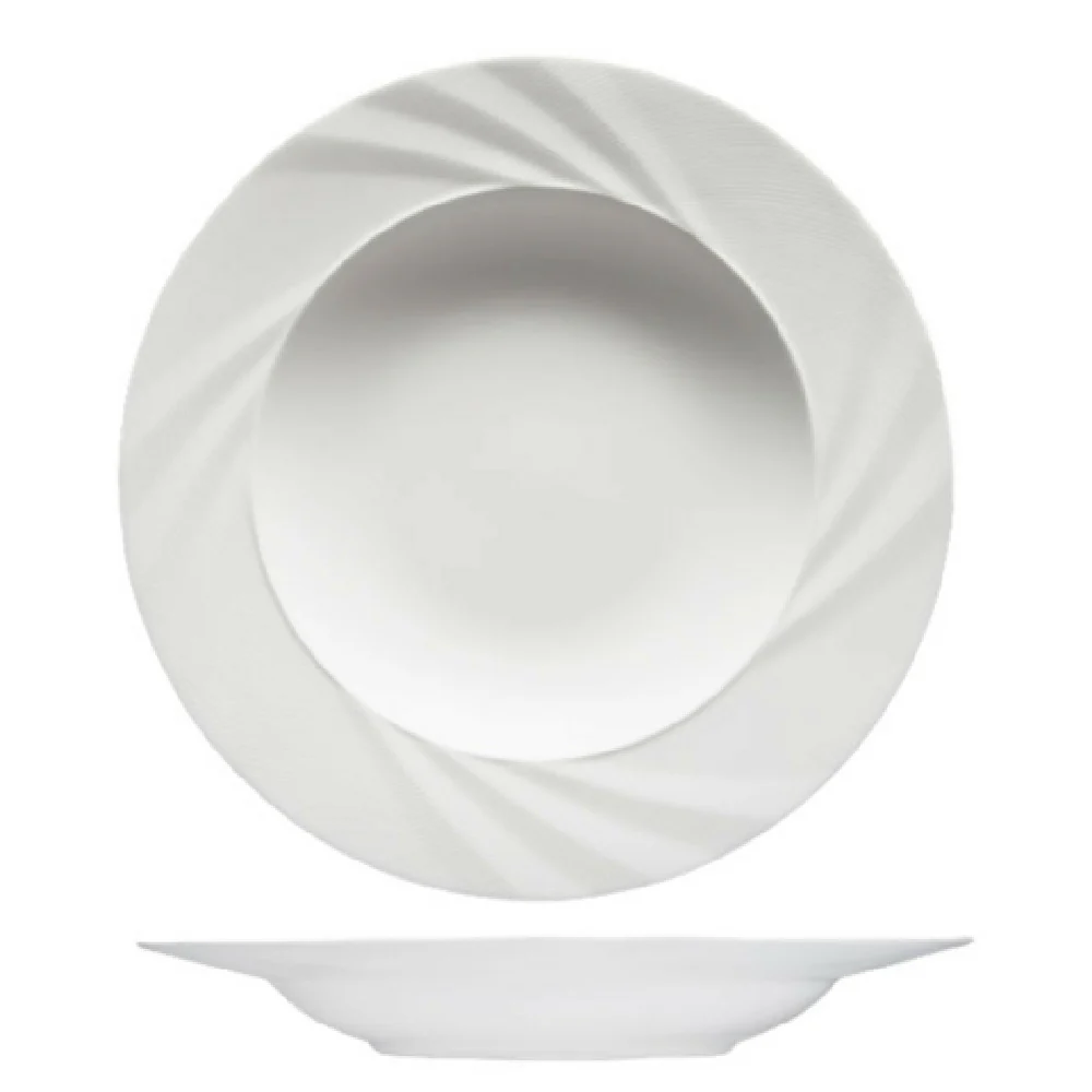 Fortessa HBW-AIRES-273 12 Inch Rimmed Bone China Pasta Bowl Fortessa HBW-AIRES-273 12 Inch Rimmed Bone China Pasta Bowl