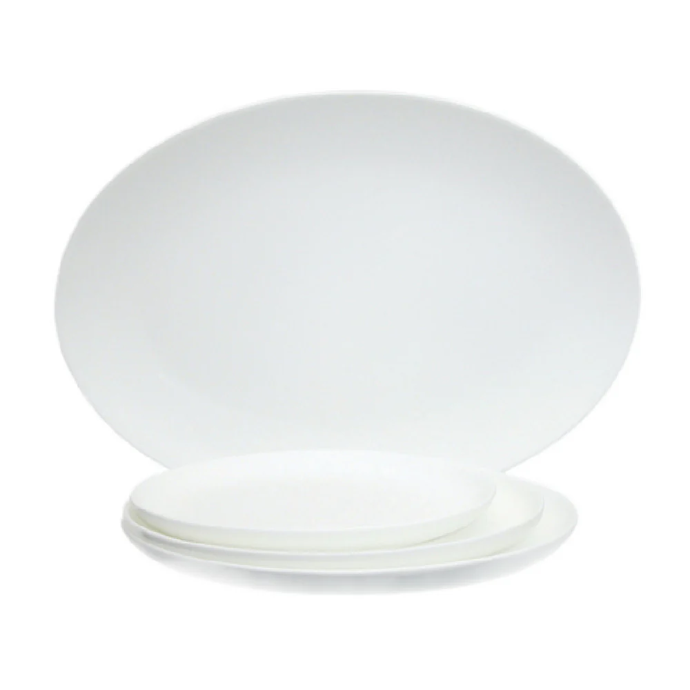 Fortessa HBW-00-820 13.75 Inch Oval Coupe Platter Bone China Dishwasher Safe