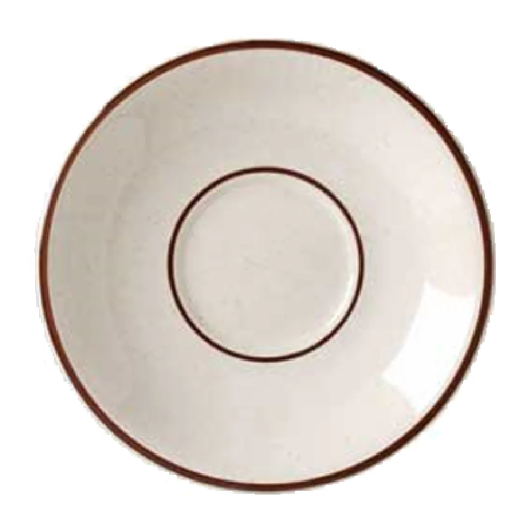 Vertex China CRV-2 6-1/8 Inch Diameter Round Saucer Vitrified China Brown Speckled