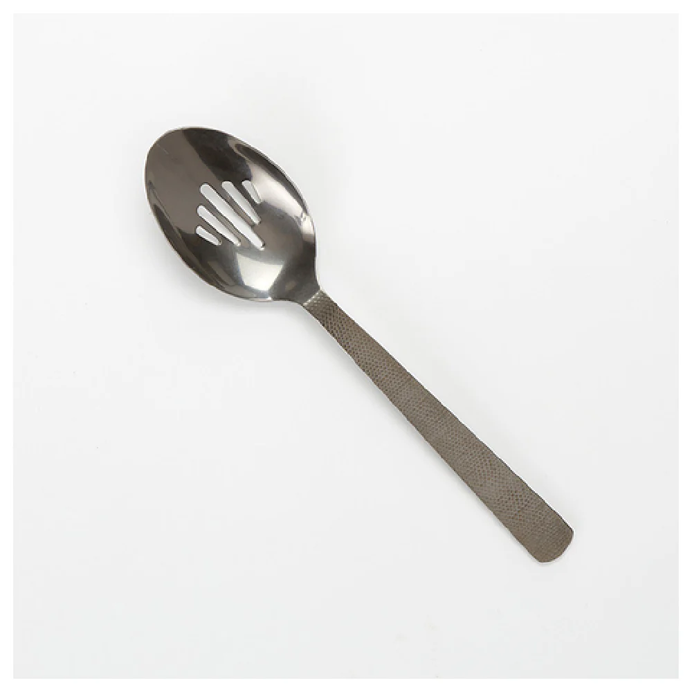 American Metalcraft BLHSS10 10 Inch Slotted Serving Spoon Hammered Vintage Black Finish
