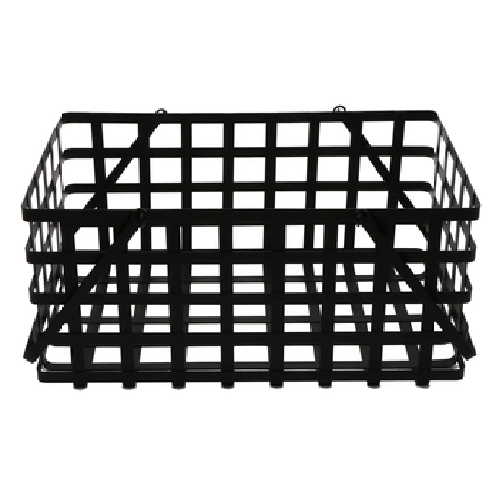 GET Enterprises WB-566-BK 18 Inch Metal Harvest Basket With Handles Black