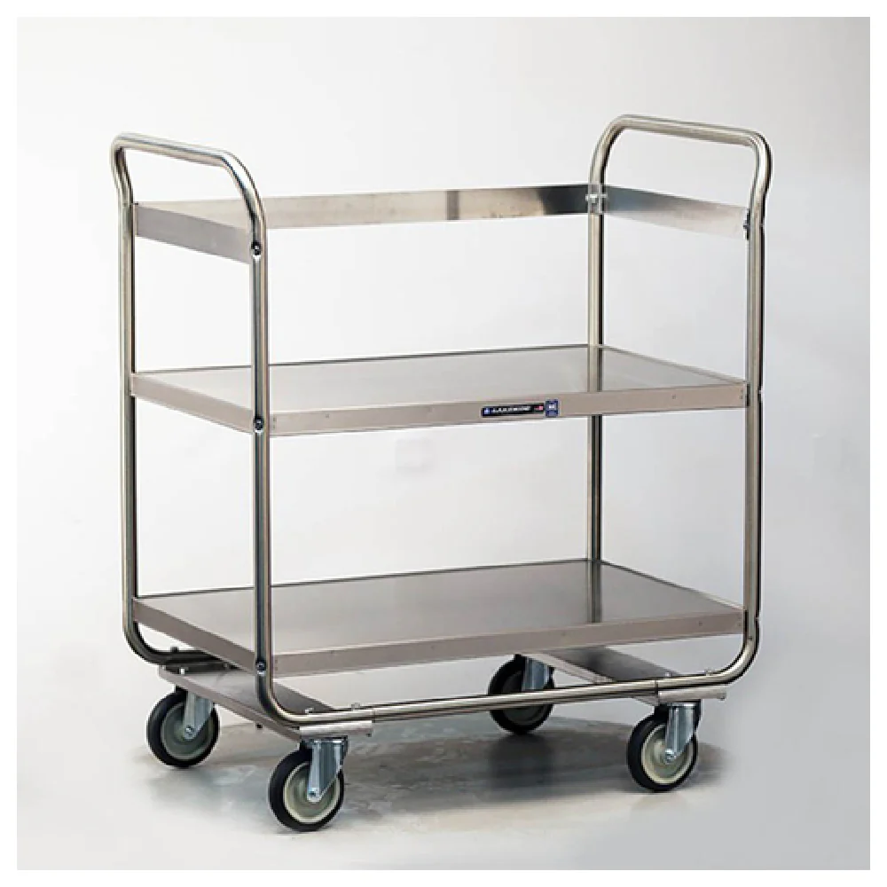 Lakeside 2446 35-3/4 Inch Milk Crate Transport Cart 2 Shelves Stainless Steel Lakeside 2446 35-3/4 Inch Milk Crate Transport Cart 2 Shelves Stainless Steel