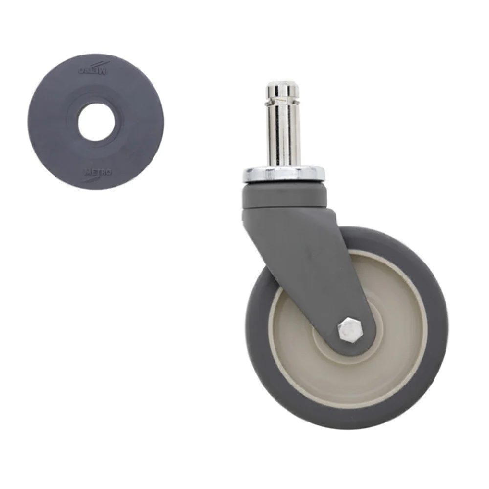 Metro 5PC 5 Inch Diameter Swivel Stem Caster Polyurethane with Bumper Metro 5PC 5 Inch Diameter Swivel Stem Caster Polyurethane with Bumper