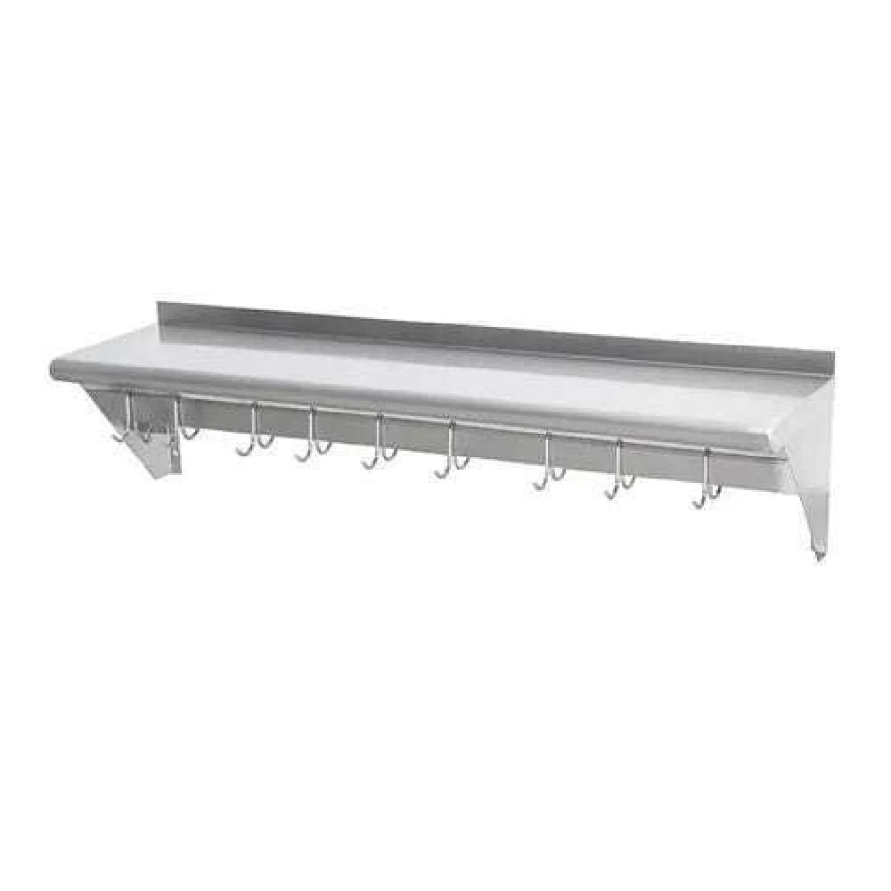 Hubert 29N-077 CenPro Wall-Mounted Pot Rack With Shelf 15 Hubert 29N-077 CenPro Wall-Mounted Pot Rack With Shelf 15