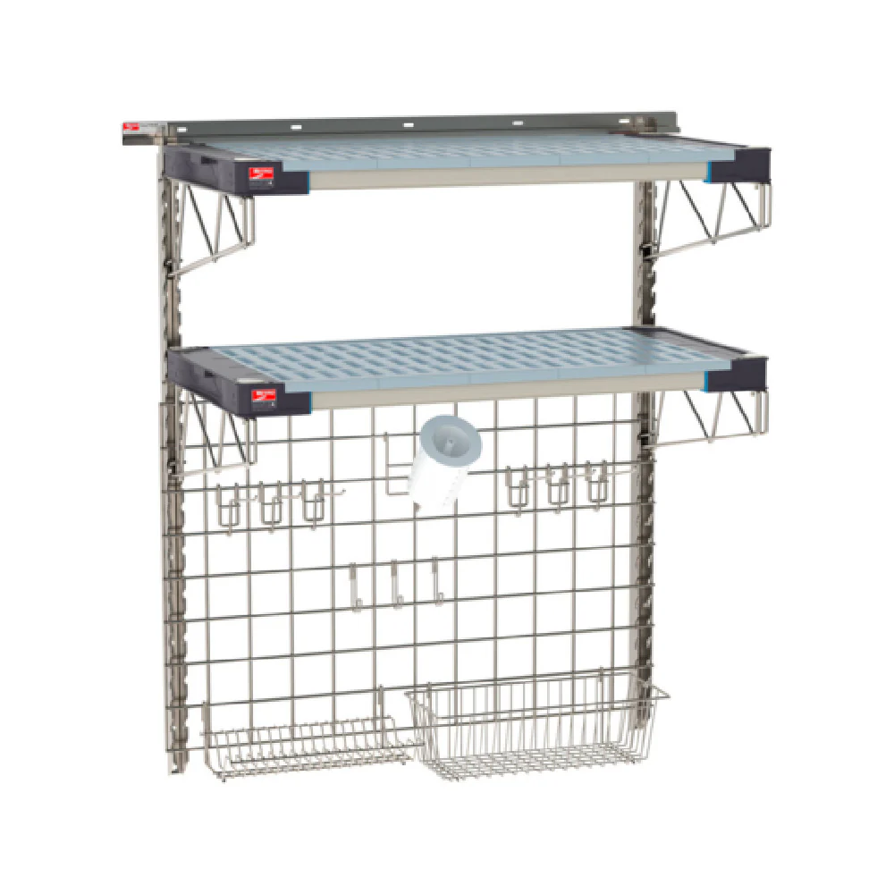 Metro SW-1836S4-45-SINK SmartWall Life Complete Kit For Sinks Two-shelf Type 304 Stainless Steel Components: Wall Track Metro SW-1836S4-45-SINK SmartWall Life Complete Kit For Sinks Two-shelf Type 304 Stainless Steel Components: Wall Track