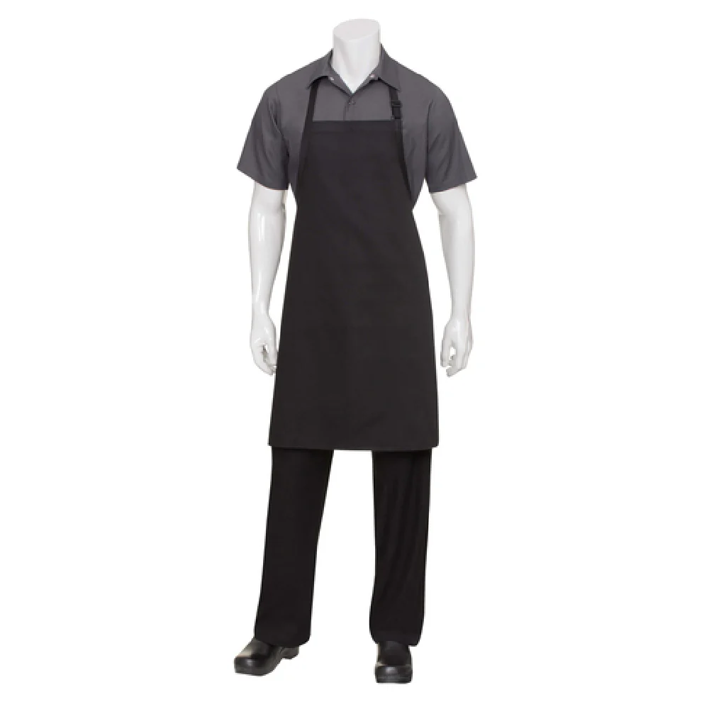 Chef Works F8 BLK0 34 Inch Butcher Bib Apron Adjustable Neck Black Poly Cotton Chef Works F8 BLK0 34 Inch Butcher Bib Apron Adjustable Neck Black Poly Cotton